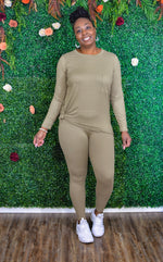 Load image into Gallery viewer, Laxed Legging 2 pc set Khaki
