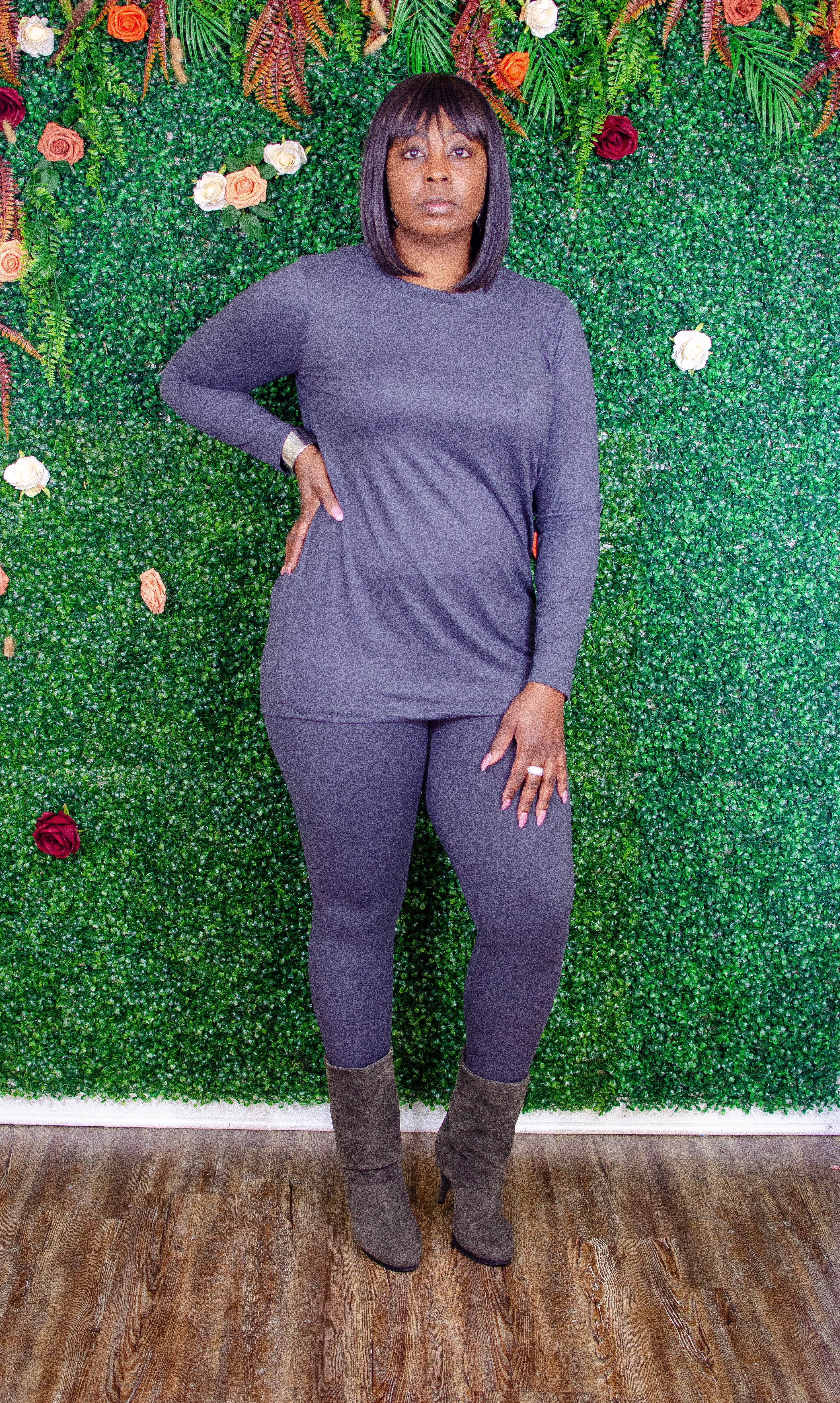 Laxed Legging 2 pc set Ash Grey